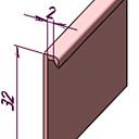 Сопутствующие материалы Плинтус LA 32  для завода на стену RAL 7046  | FLOORDEALER